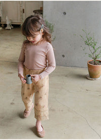 Load image into Gallery viewer, Baby Kid Girls Lace Muslin&amp;Ribbed Tops Wholesale 220322302
