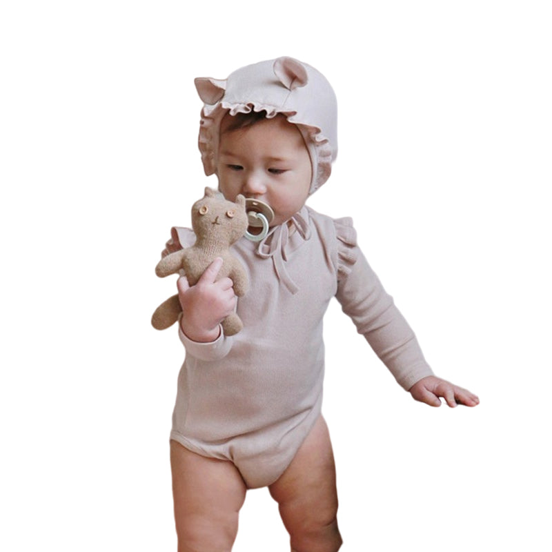 Baby Girls Solid Color Rompers Wholesale 220322308