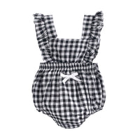 Load image into Gallery viewer, Baby Kid Girls Checked Bow Rompers Wholesale 22032231
