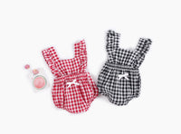 Load image into Gallery viewer, Baby Kid Girls Checked Bow Rompers Wholesale 22032231
