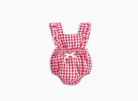 Load image into Gallery viewer, Baby Kid Girls Checked Bow Rompers Wholesale 22032231
