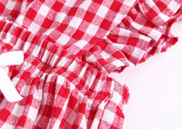 Load image into Gallery viewer, Baby Kid Girls Checked Bow Rompers Wholesale 22032231
