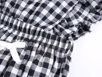 Load image into Gallery viewer, Baby Kid Girls Checked Bow Rompers Wholesale 22032231
