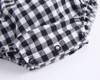 Load image into Gallery viewer, Baby Kid Girls Checked Bow Rompers Wholesale 22032231
