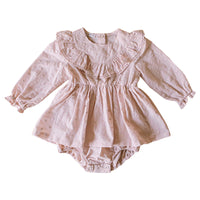 Load image into Gallery viewer, Baby Girls Solid Color Embroidered Rompers Wholesale 220322314
