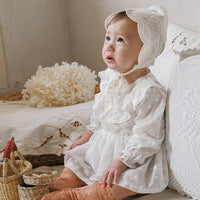 Load image into Gallery viewer, Baby Girls Solid Color Embroidered Rompers Wholesale 220322314
