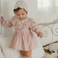 Load image into Gallery viewer, Baby Girls Solid Color Embroidered Rompers Wholesale 220322314
