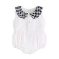 Load image into Gallery viewer, Baby Kid Girls Color-blocking Checked Rompers Wholesale 22032232
