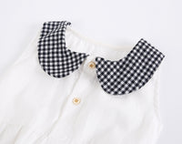 Load image into Gallery viewer, Baby Kid Girls Color-blocking Checked Rompers Wholesale 22032232
