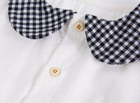 Load image into Gallery viewer, Baby Kid Girls Color-blocking Checked Rompers Wholesale 22032232
