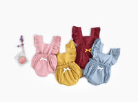 Load image into Gallery viewer, Baby Kid Girls Bow Rompers Wholesale 22032233
