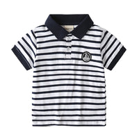 Load image into Gallery viewer, Baby Kid Boys Striped Embroidered Polo Shirts Wholesale 22032236
