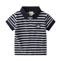 Load image into Gallery viewer, Baby Kid Boys Striped Embroidered Polo Shirts Wholesale 22032236
