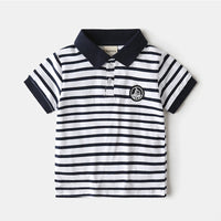 Load image into Gallery viewer, Baby Kid Boys Striped Embroidered Polo Shirts Wholesale 22032236
