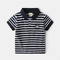 Load image into Gallery viewer, Baby Kid Boys Striped Embroidered Polo Shirts Wholesale 22032236

