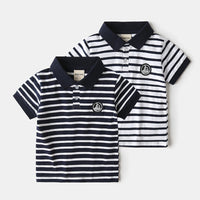 Load image into Gallery viewer, Baby Kid Boys Striped Embroidered Polo Shirts Wholesale 22032236
