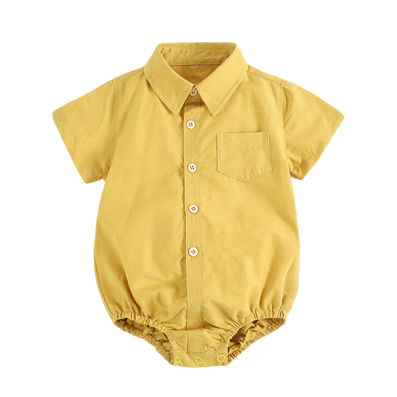Baby Kid Boys Solid Color Rompers Wholesale 22032238