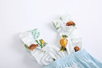 Load image into Gallery viewer, Baby Kid Girls Color-blocking Fruit Cartoon Print Rompers Wholesale 22032242
