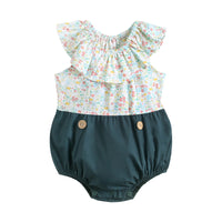 Load image into Gallery viewer, Baby Kid Girls Flower Print Rompers Wholesale 22032264
