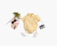 Load image into Gallery viewer, Baby Kid Boys Checked Print Rompers Wholesale 22032266
