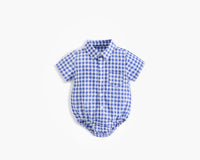 Load image into Gallery viewer, Baby Kid Boys Checked Print Rompers Wholesale 22032266
