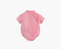 Load image into Gallery viewer, Baby Kid Boys Checked Print Rompers Wholesale 22032266
