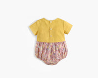 Load image into Gallery viewer, Baby Kid Girls Flower Print Rompers Wholesale 22032271
