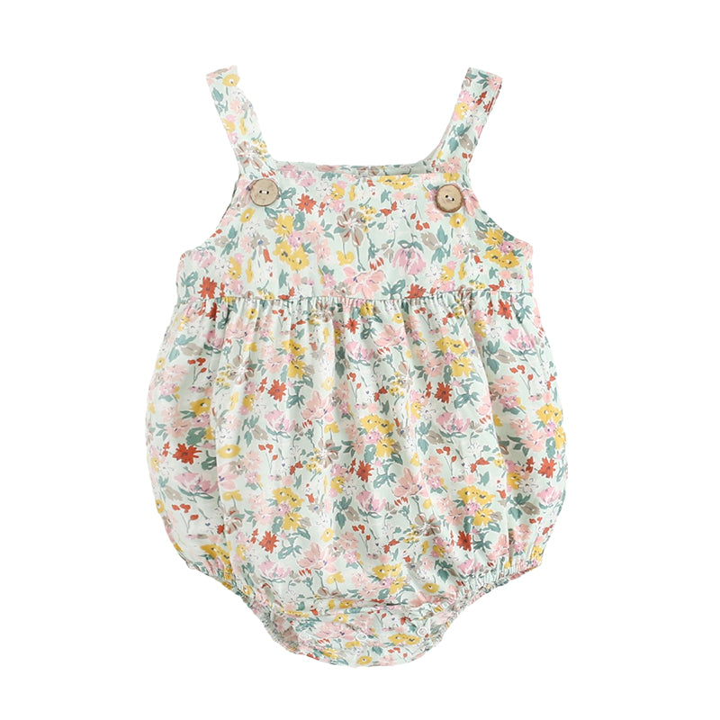 Baby Kid Girls Flower Print Rompers Wholesale 22032272