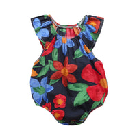 Load image into Gallery viewer, Baby Kid Girls Flower Print Rompers Wholesale 22032273
