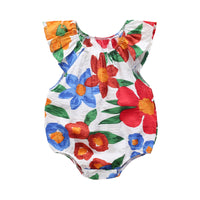 Load image into Gallery viewer, Baby Kid Girls Flower Print Rompers Wholesale 22032273
