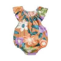 Load image into Gallery viewer, Baby Kid Girls Flower Print Rompers Wholesale 22032273
