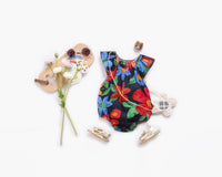 Load image into Gallery viewer, Baby Kid Girls Flower Print Rompers Wholesale 22032273

