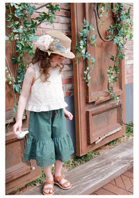 Load image into Gallery viewer, Baby Kid Girls Solid Color Flower Embroidered Tank Tops Wholesale 22032277
