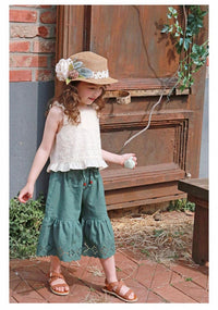 Load image into Gallery viewer, Baby Kid Girls Solid Color Flower Embroidered Tank Tops Wholesale 22032277
