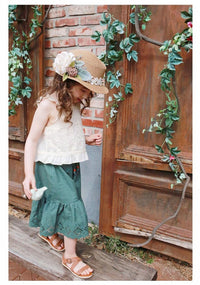 Load image into Gallery viewer, Baby Kid Girls Solid Color Flower Embroidered Tank Tops Wholesale 22032277
