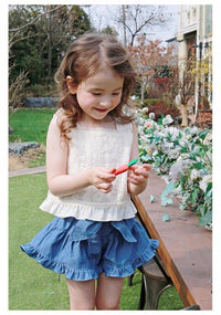 Load image into Gallery viewer, Baby Kid Girls Solid Color Flower Embroidered Tank Tops Wholesale 22032277
