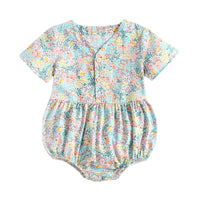Load image into Gallery viewer, Baby Kid Girls Flower Print Rompers Wholesale 22032278
