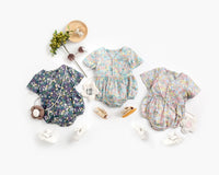 Load image into Gallery viewer, Baby Kid Girls Flower Print Rompers Wholesale 22032278
