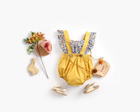 Load image into Gallery viewer, Baby Kid Girls Flower Print Rompers Wholesale 22032279
