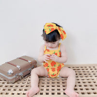 Load image into Gallery viewer, Baby Kid Girls Fruit Print Rompers Bow Headwear Wholesale 22032294
