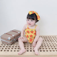 Load image into Gallery viewer, Baby Kid Girls Fruit Print Rompers Bow Headwear Wholesale 22032294
