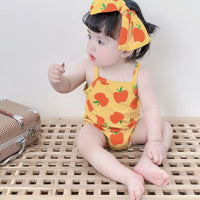 Load image into Gallery viewer, Baby Kid Girls Fruit Print Rompers Bow Headwear Wholesale 22032294
