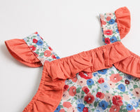 Load image into Gallery viewer, Baby Kid Girls Flower Print Rompers Bow Headwear Wholesale 22032296
