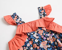 Load image into Gallery viewer, Baby Kid Girls Flower Print Rompers Bow Headwear Wholesale 22032296

