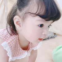 Load image into Gallery viewer, Baby Kid Girls Checked Print Rompers Wholesale 22032299
