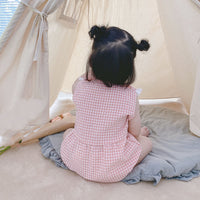 Load image into Gallery viewer, Baby Kid Girls Checked Print Rompers Wholesale 22032299
