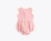 Load image into Gallery viewer, Baby Kid Girls Checked Print Rompers Wholesale 22032299
