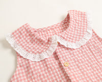 Load image into Gallery viewer, Baby Kid Girls Checked Print Rompers Wholesale 22032299
