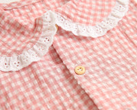 Load image into Gallery viewer, Baby Kid Girls Checked Print Rompers Wholesale 22032299
