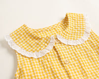 Load image into Gallery viewer, Baby Kid Girls Checked Print Rompers Wholesale 22032299
